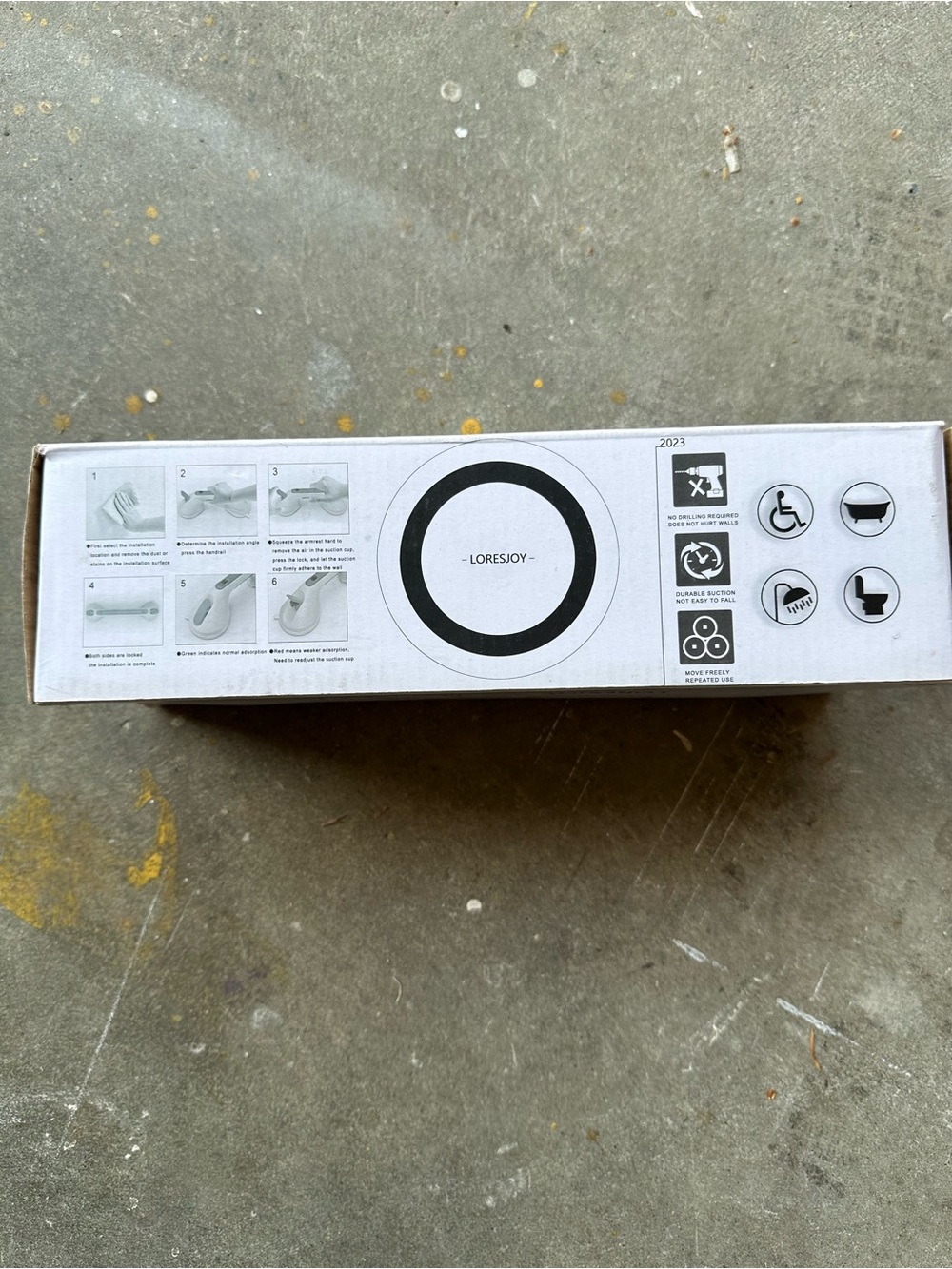 Gray Suction Grab Handle with Red Indicators - Picture 5 of 6